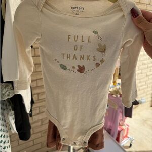 Carter's Beige 'Full of Thanks' Thanksgiving Holiday Set